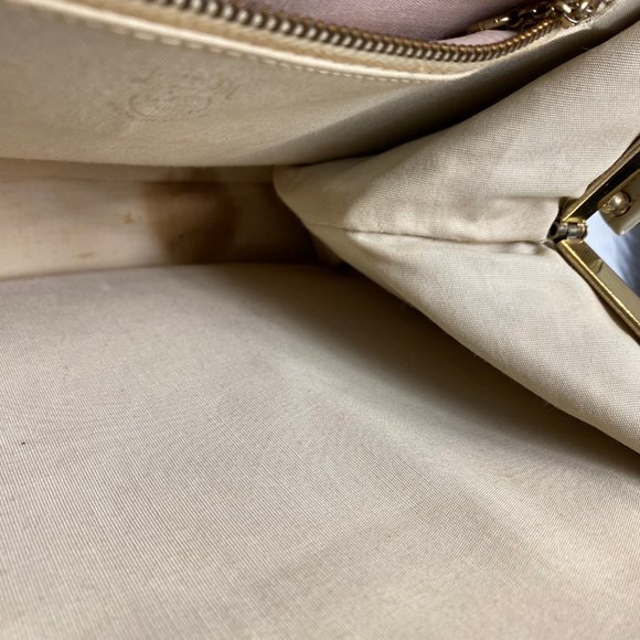 Vintage 50s L & M Cream Floral Tapestry Handbag - Picture 5 of 11